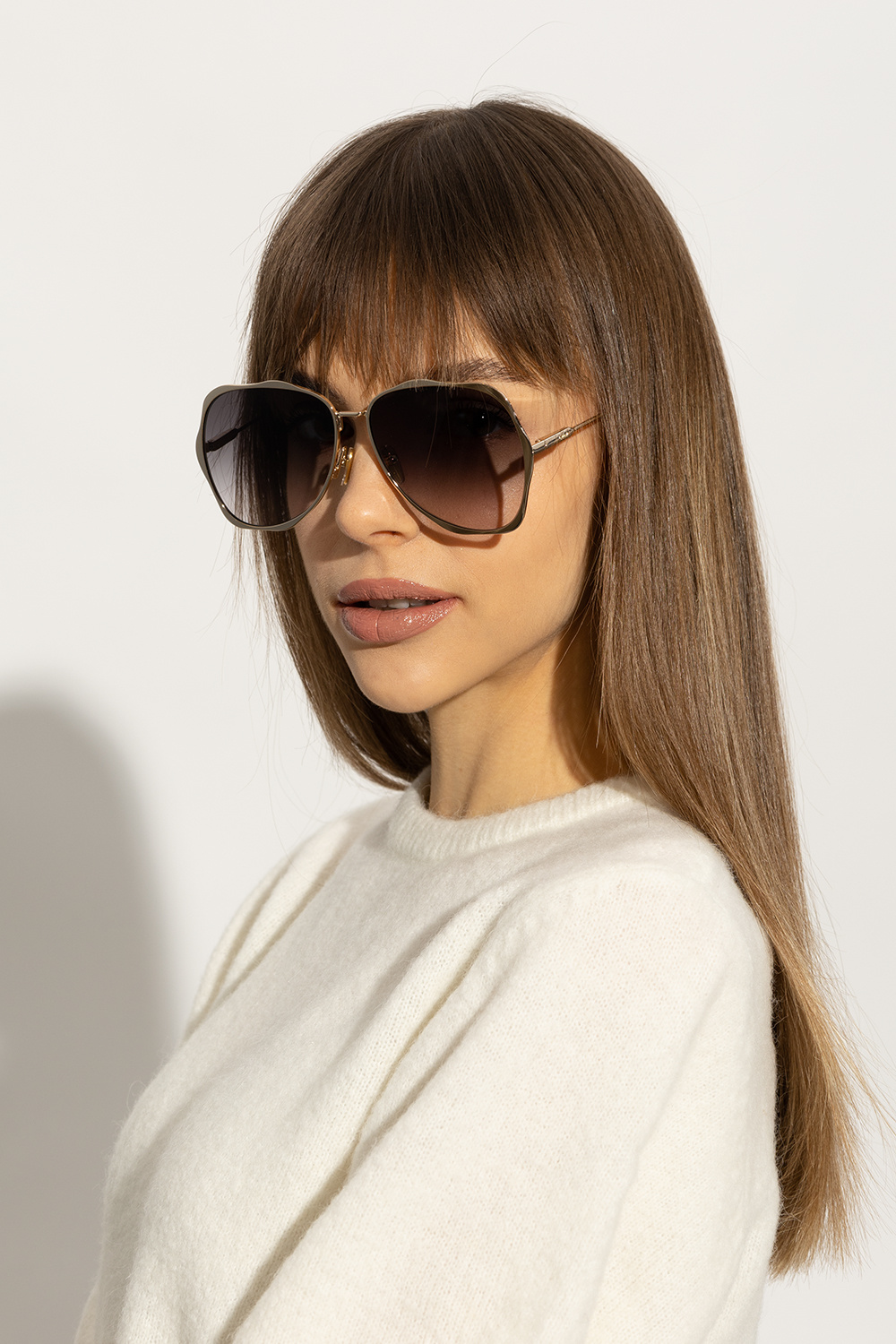 Chloe アイウェア オハルフレム サンクラス CH0311S0 003 Violette バイオレット オーバルサングラス - テンダーシェル